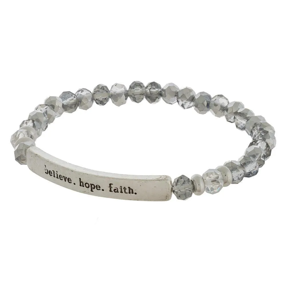 Believe Hope Faith Inspirational Bracelet