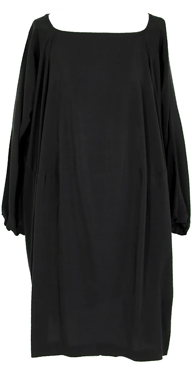 Bernhard Willhelm. Black Silk Dolman Sleeve Dress