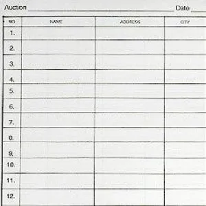 Bidder Registration Forms - (100/Pack) Ledger size