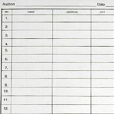 Bidder Registration Forms - (100/Pack) Ledger size