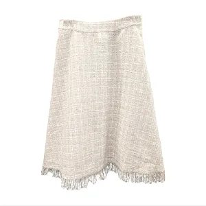 Biege Feminine Tweed A Line Skirt