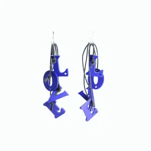 Big LOVE Leatherette Earrings - Cobalt