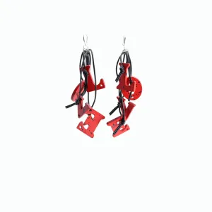 Big LOVE Leatherette Earrings - Red