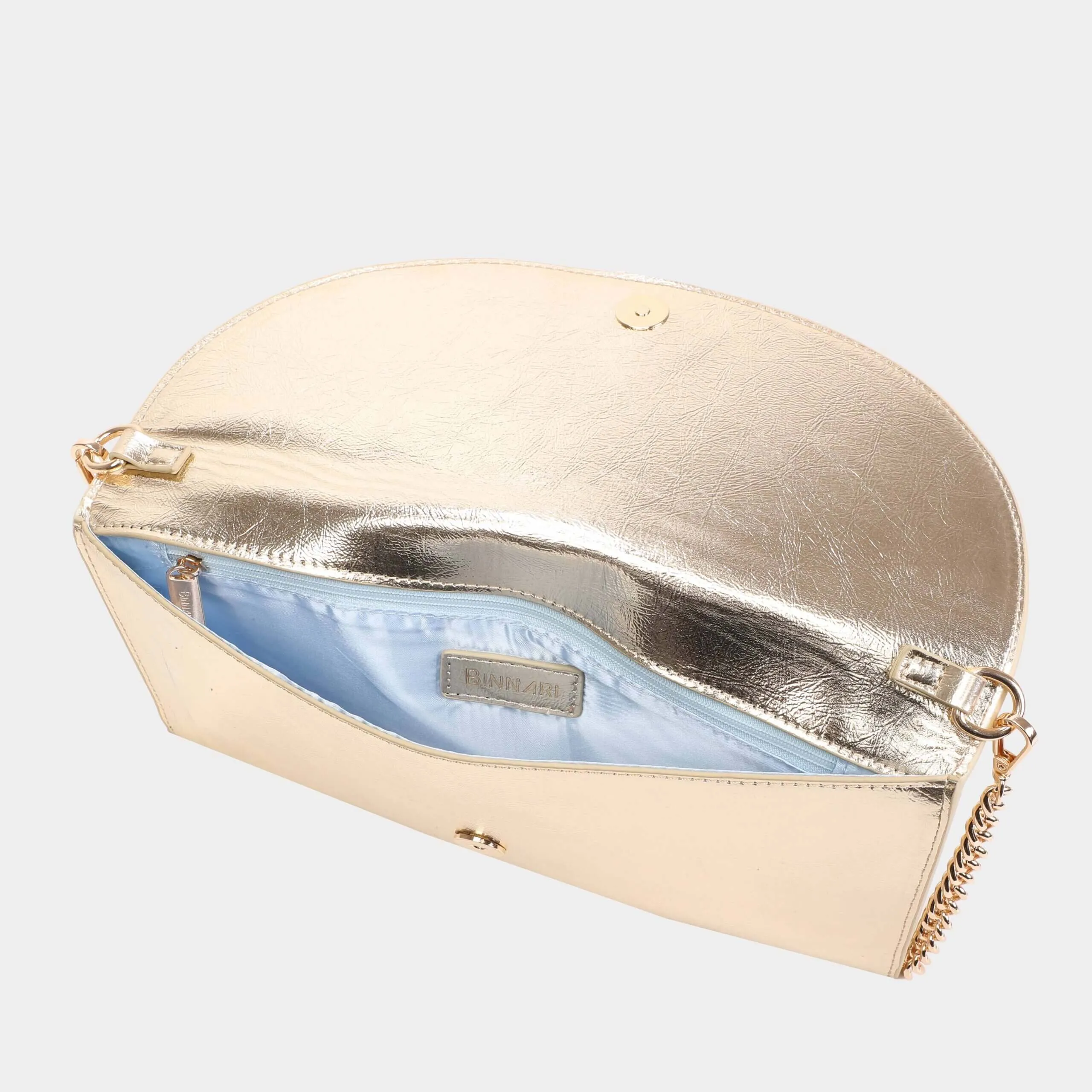 Binnari Lisa Gold Clutch Bag