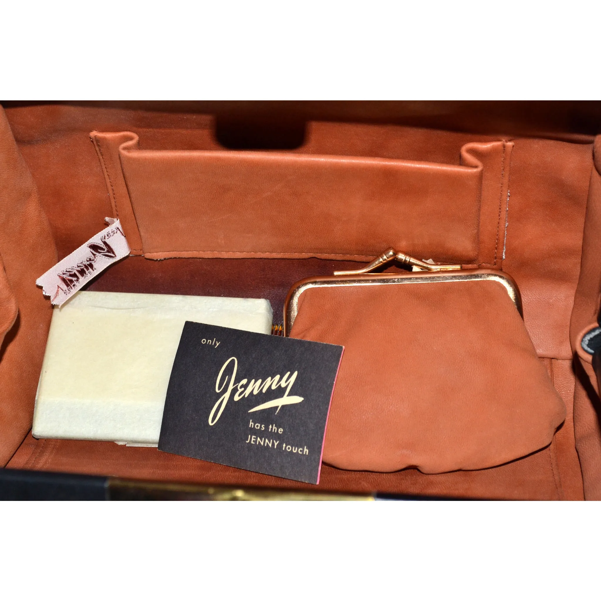 Black Leather Handbag By Jenny