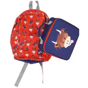 Blade and Rose Highland Cow Rucksack and Insulated Lunch Bag (Personalisation Available)