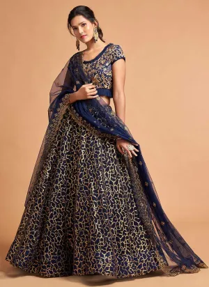 Blue Sequin Heavy Embroidered Designer Lehenga Choli