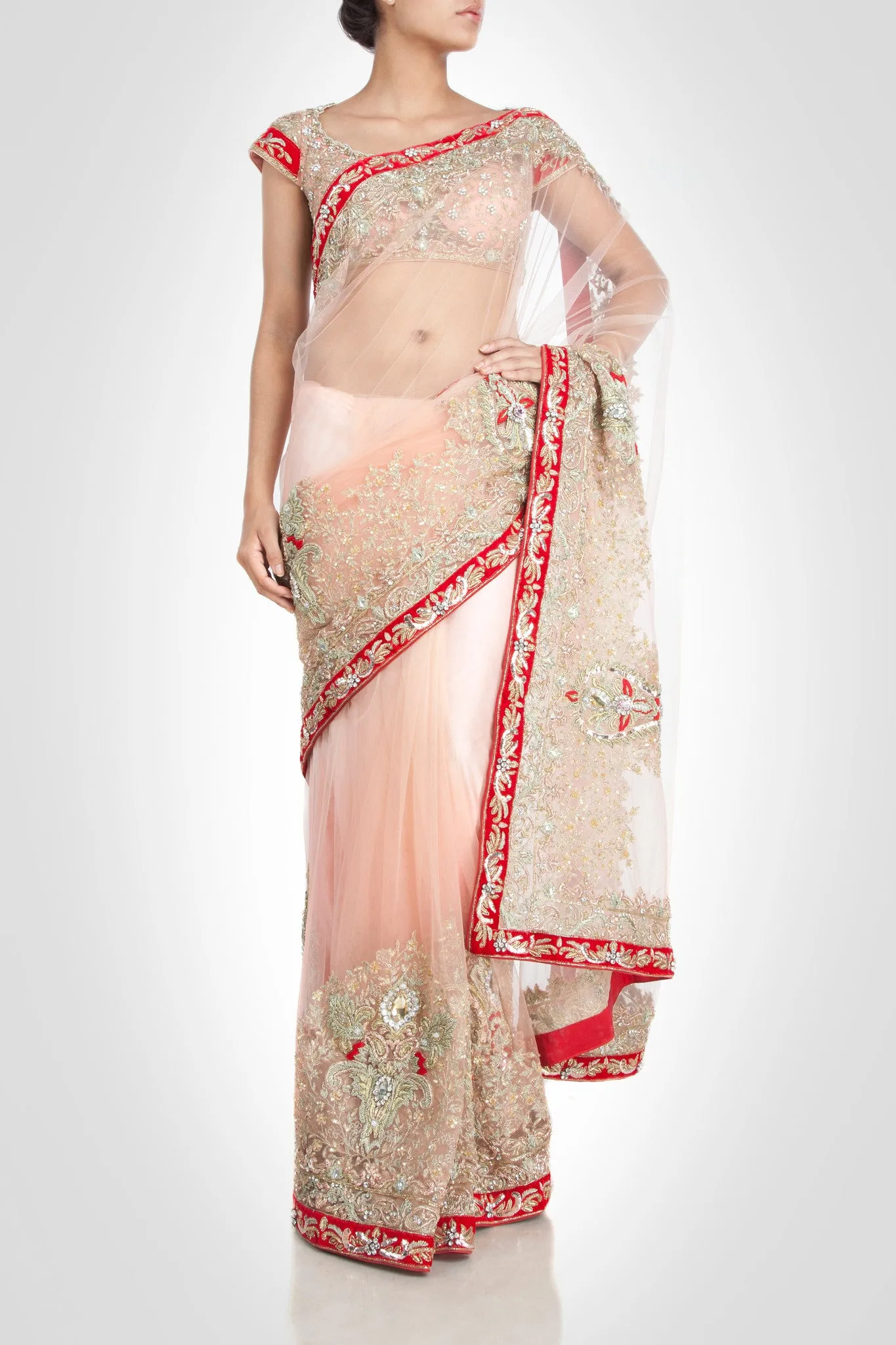Blush Pink Color Designer Saree