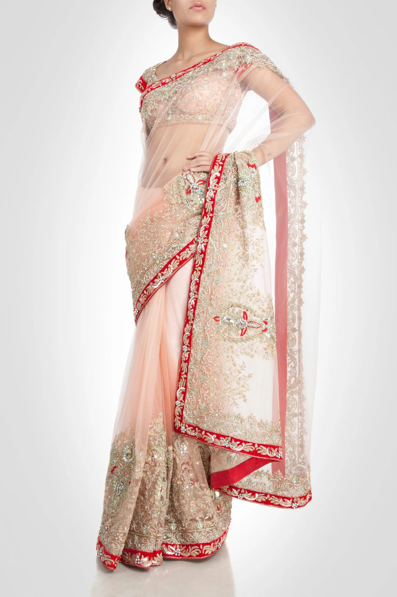 Blush Pink Color Designer Saree