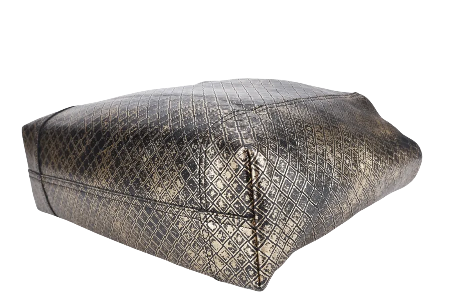 BOTTEGA VENETA INTRECCIO MIRAGE TOTE BAG (B00672364W) LARGE BLACK GOLD LEATHER NO DUST COVER