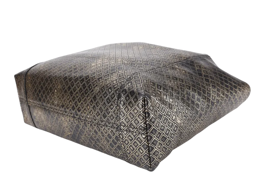 BOTTEGA VENETA INTRECCIO MIRAGE TOTE BAG (B00672364W) LARGE BLACK GOLD LEATHER NO DUST COVER