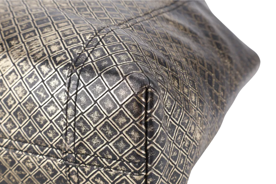 BOTTEGA VENETA INTRECCIO MIRAGE TOTE BAG (B00672364W) LARGE BLACK GOLD LEATHER NO DUST COVER