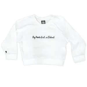 Boy Meets Girl® in Detroit White Crop Sweatshirt