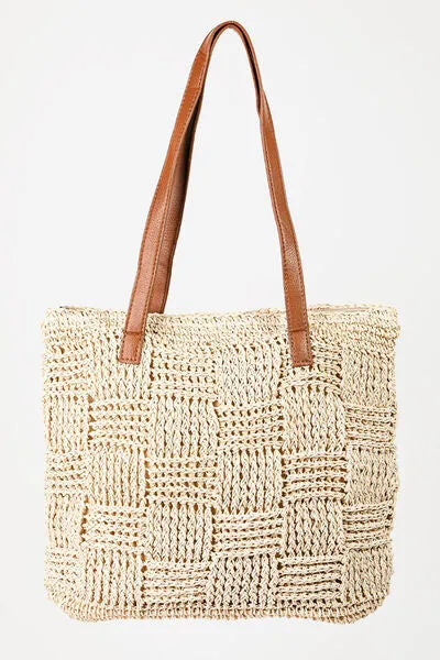 Braided Checkerboard Tote Bag