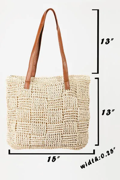 Braided Checkerboard Tote Bag