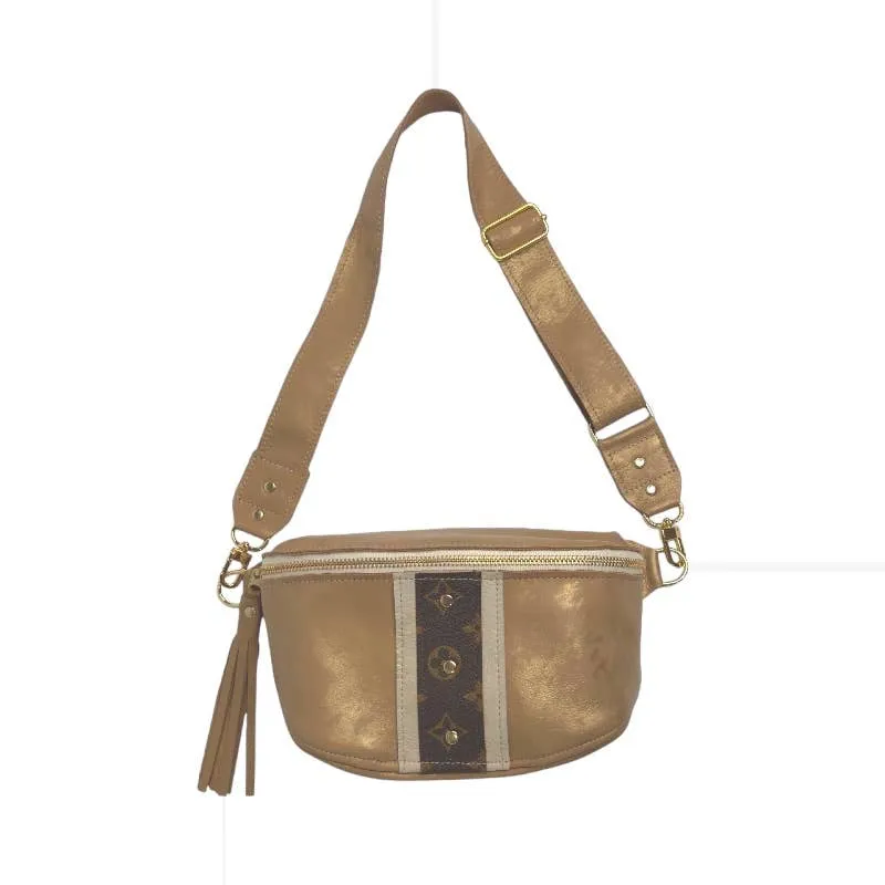 Britt Belt Bag In Bronze Leather | Upcycled LV