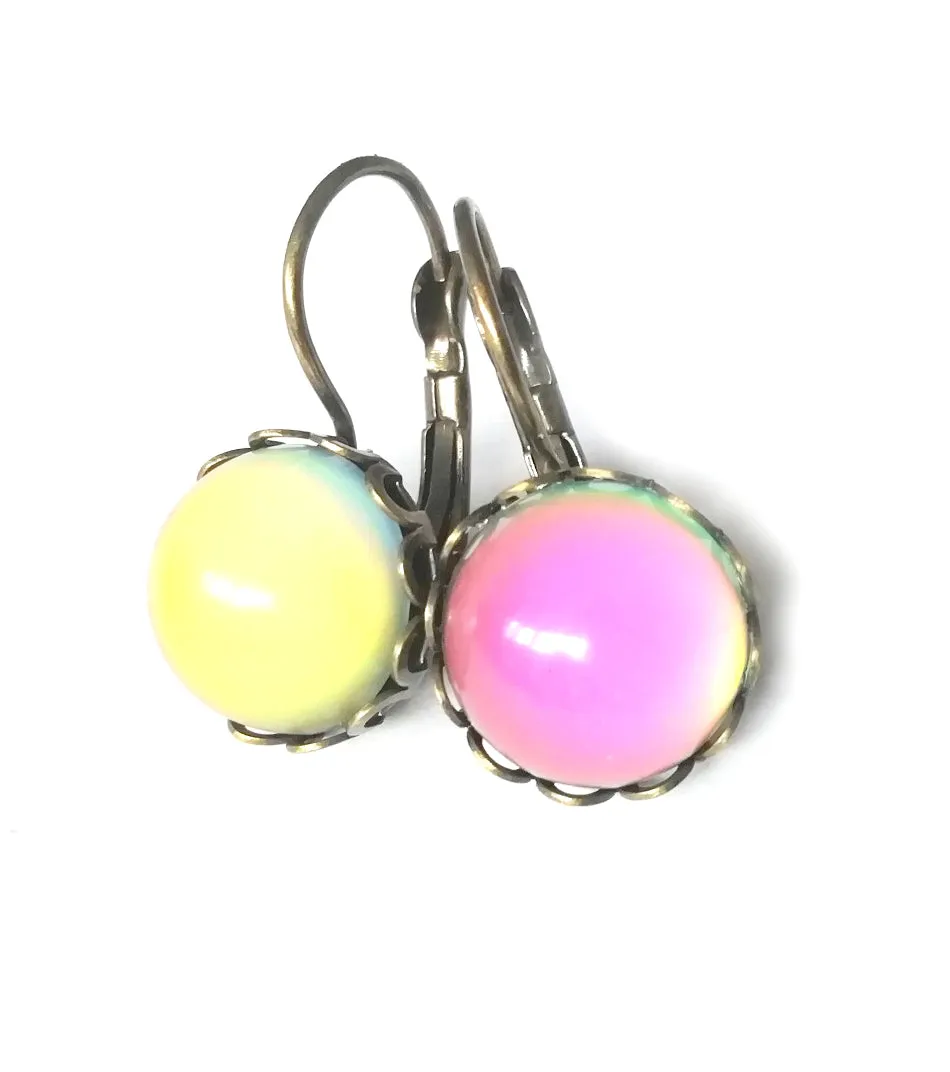 Bronzed Trendy Mood Earrings