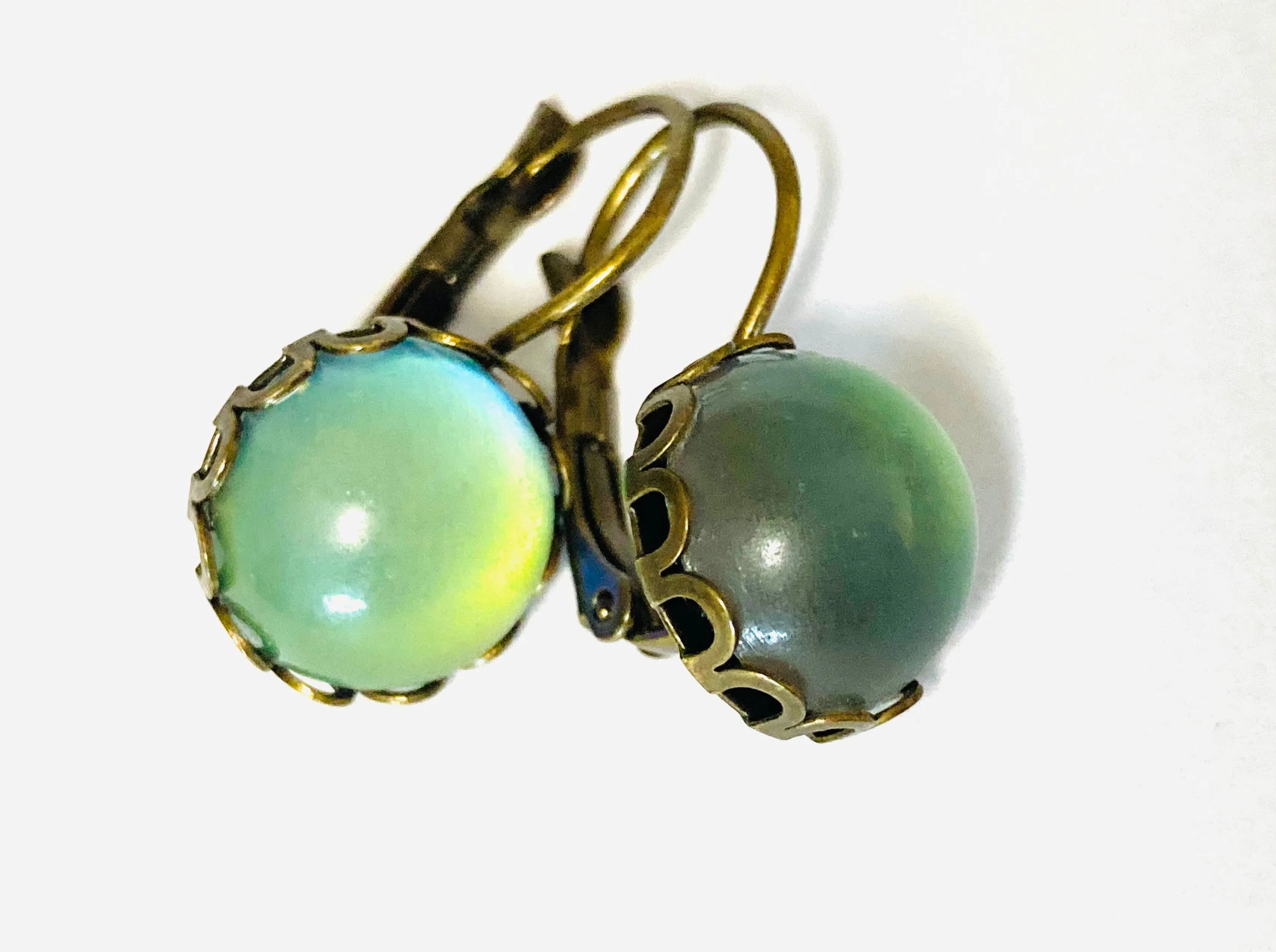 Bronzed Trendy Mood Earrings