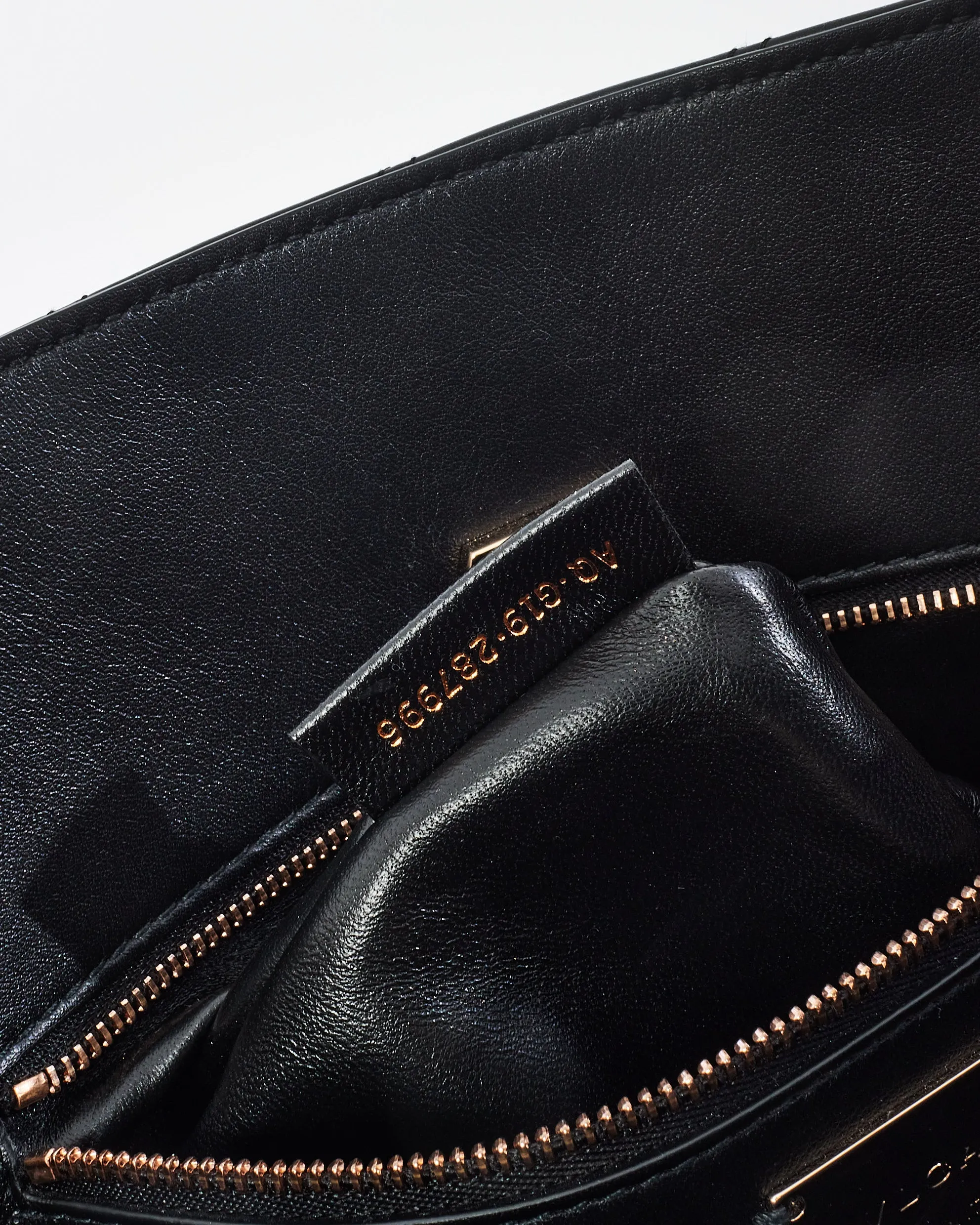 Bulgari Black Leather Serpenti Cabochon Tote Bag