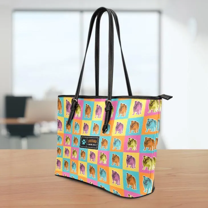 Bulldog Large Leather Tote Bag