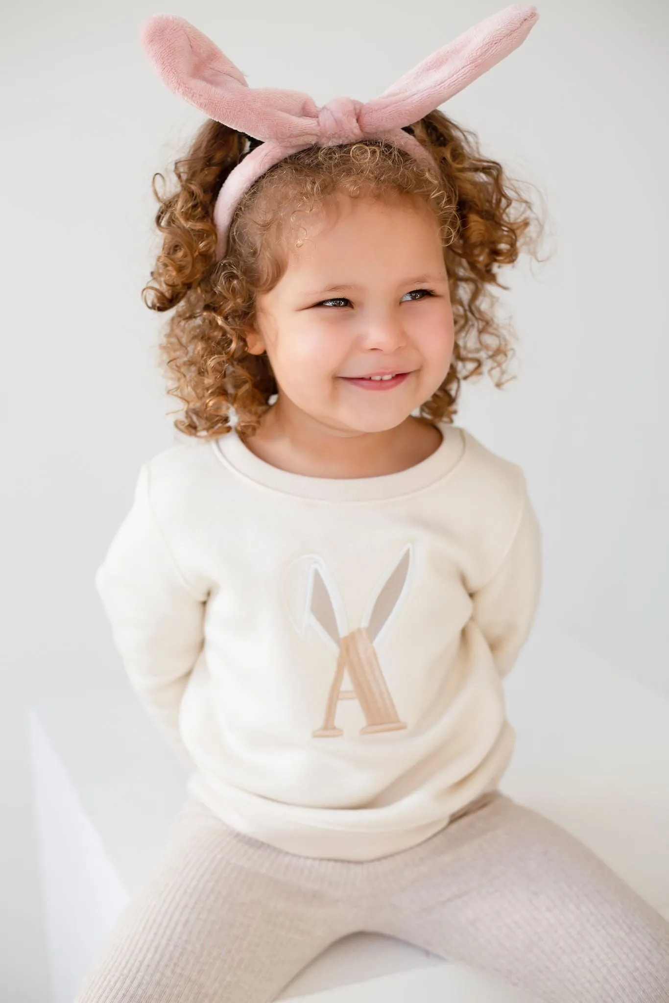 Bunny Initial Signature Embroidered Sweatshirt