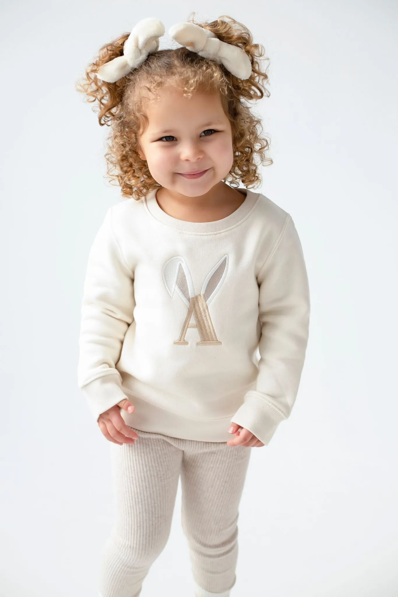 Bunny Initial Signature Embroidered Sweatshirt