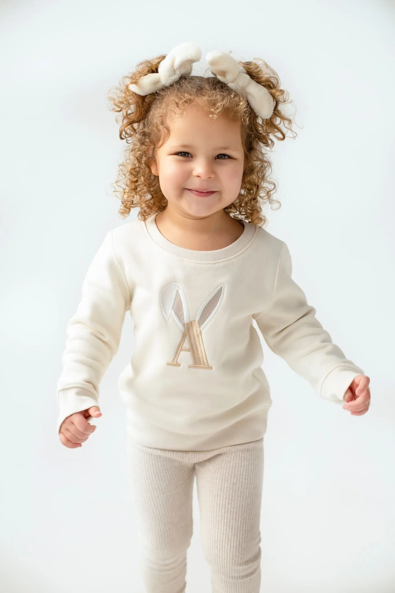 Bunny Initial Signature Embroidered Sweatshirt