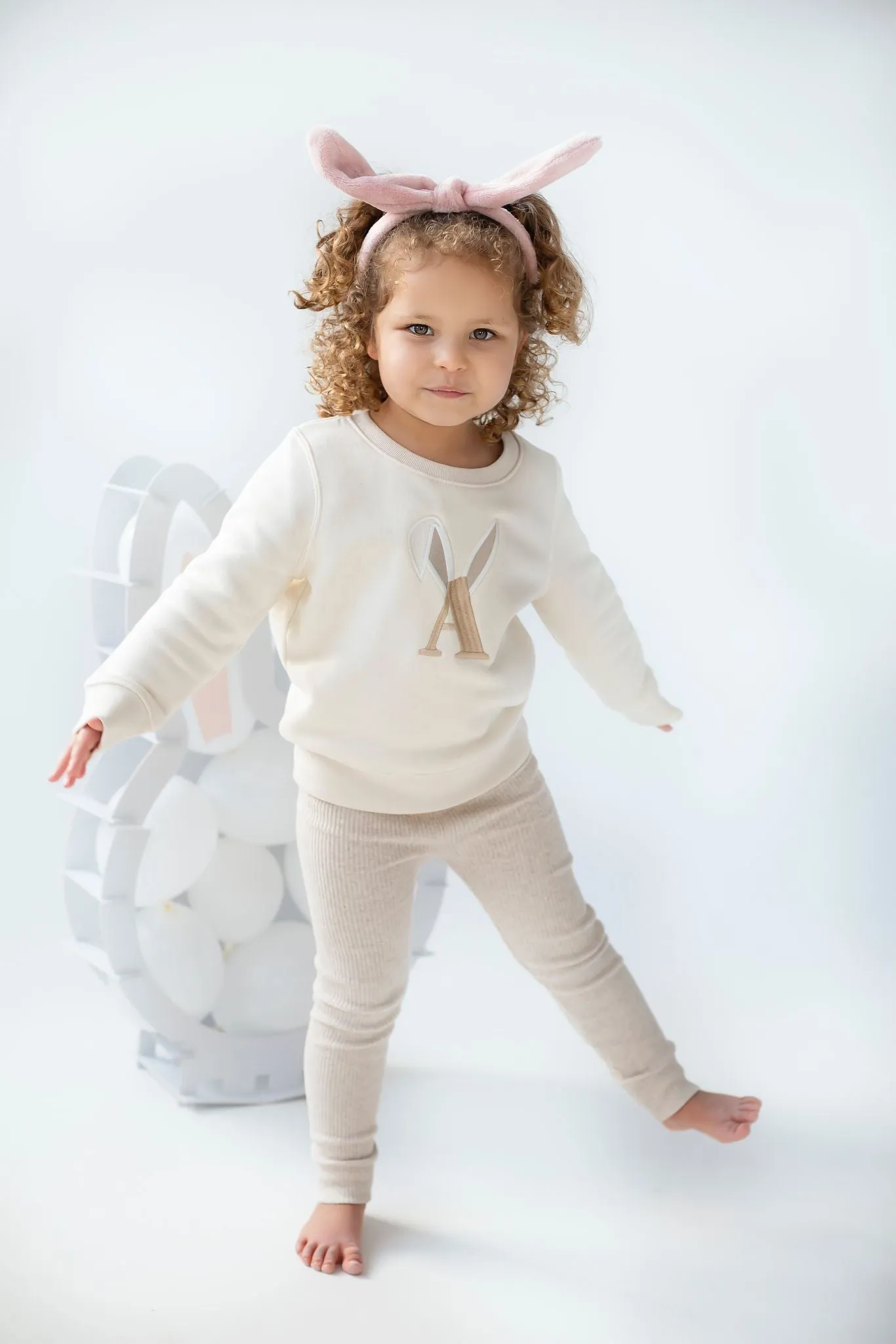 Bunny Initial Signature Embroidered Sweatshirt