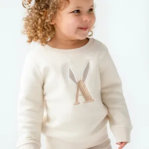 Bunny Initial Signature Embroidered Sweatshirt