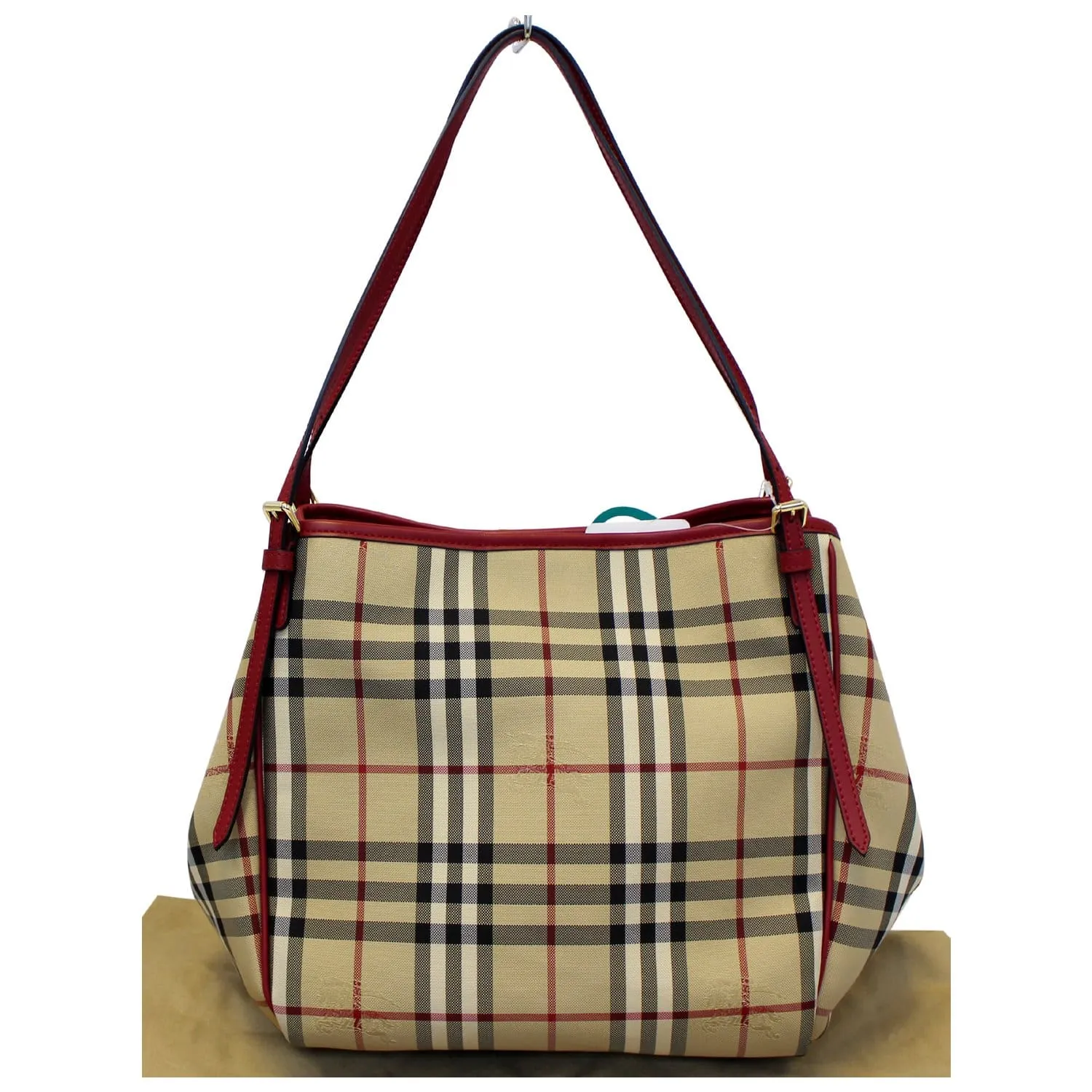 BURBERRY Haymarket Check PVC Tote Shoulder Bag