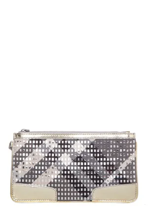 Burberry Nova Plaid & Metallic Wristlet