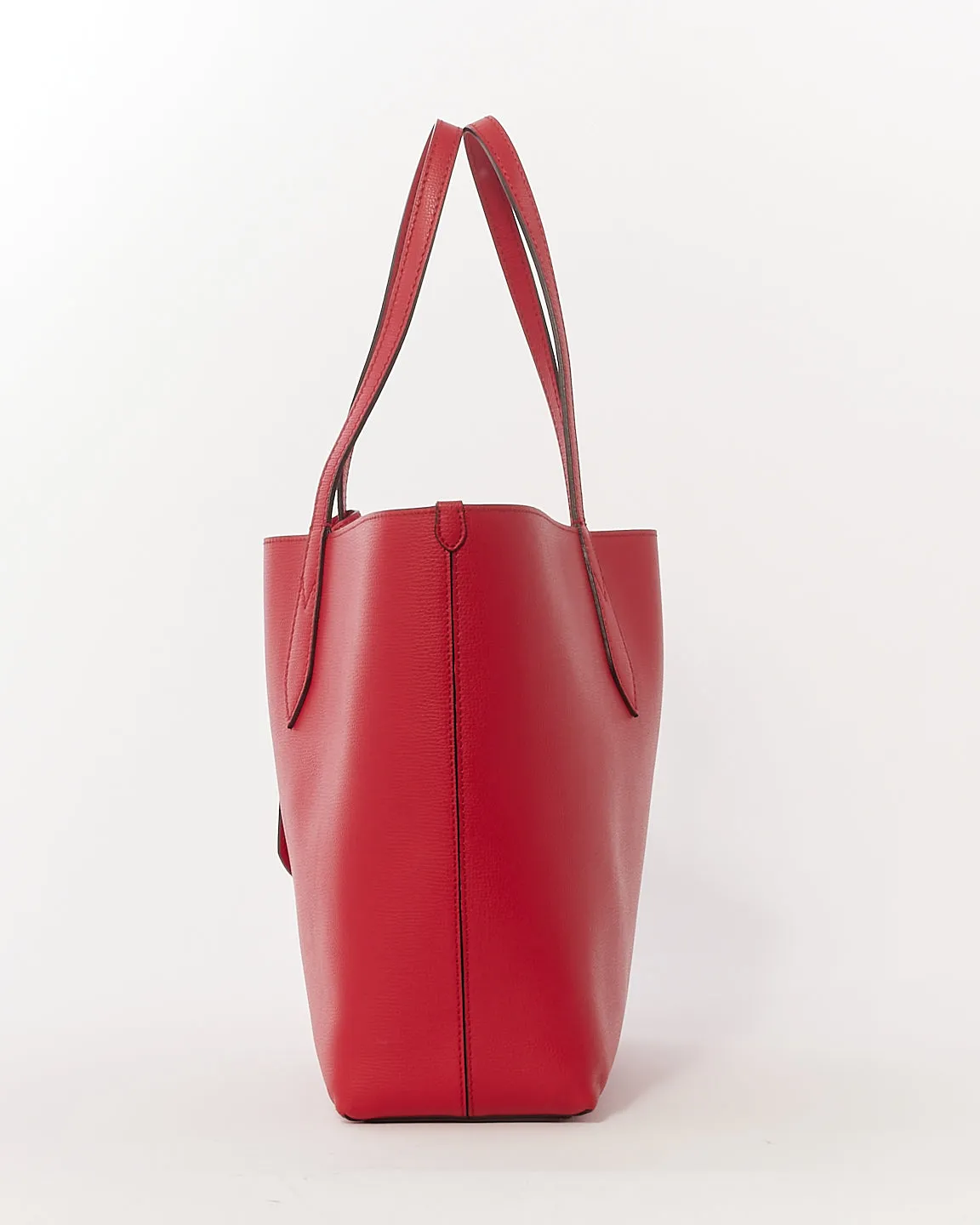 Burberry Red/Beige Haymarket Leather Reversible Tote