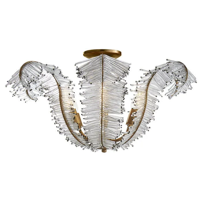 Calais Large Semi-Flush in Gilded Iron