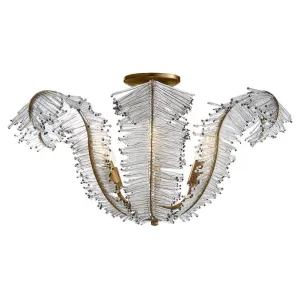 Calais Large Semi-Flush in Gilded Iron