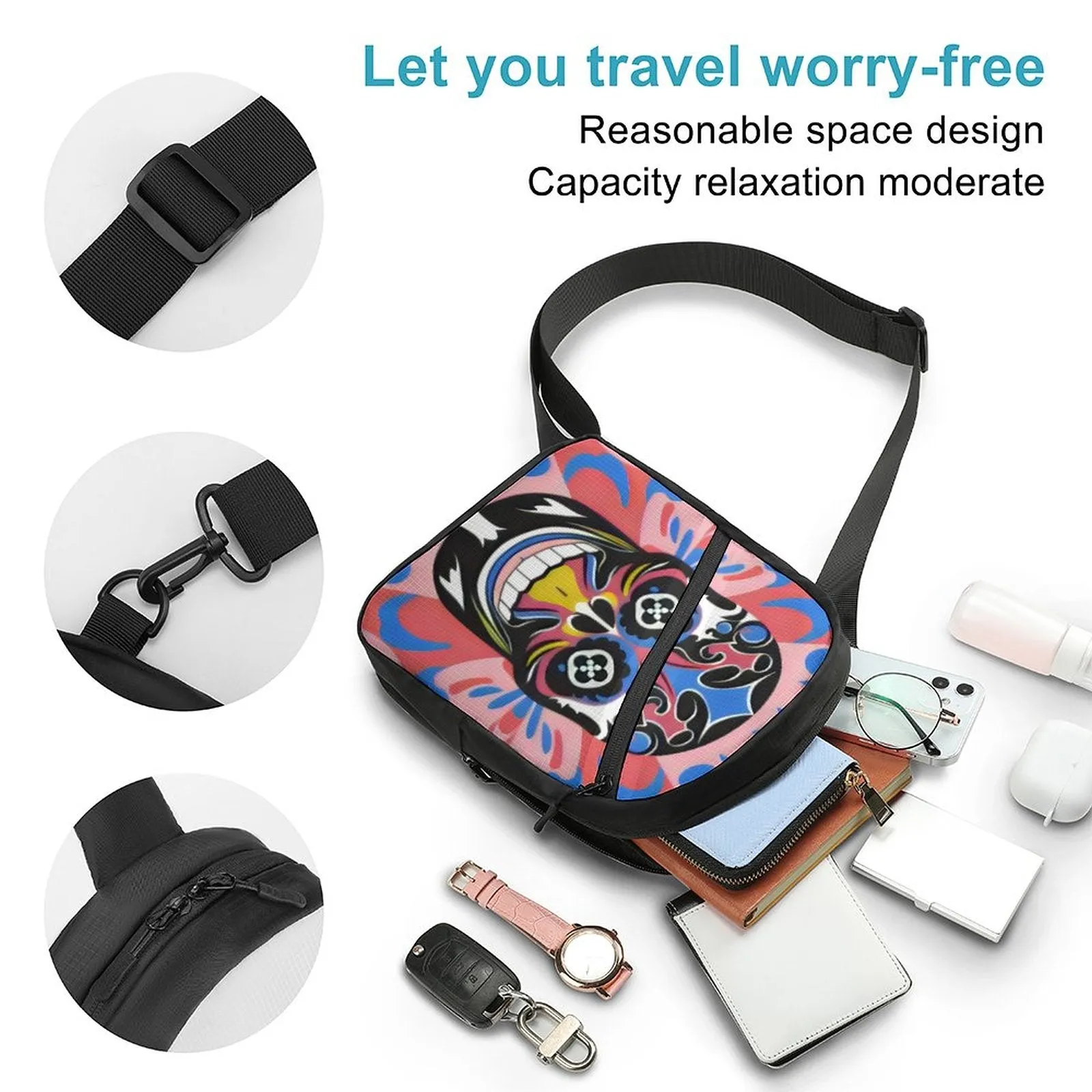 Calavera Arcoiris -  Crossbody Sling Bag