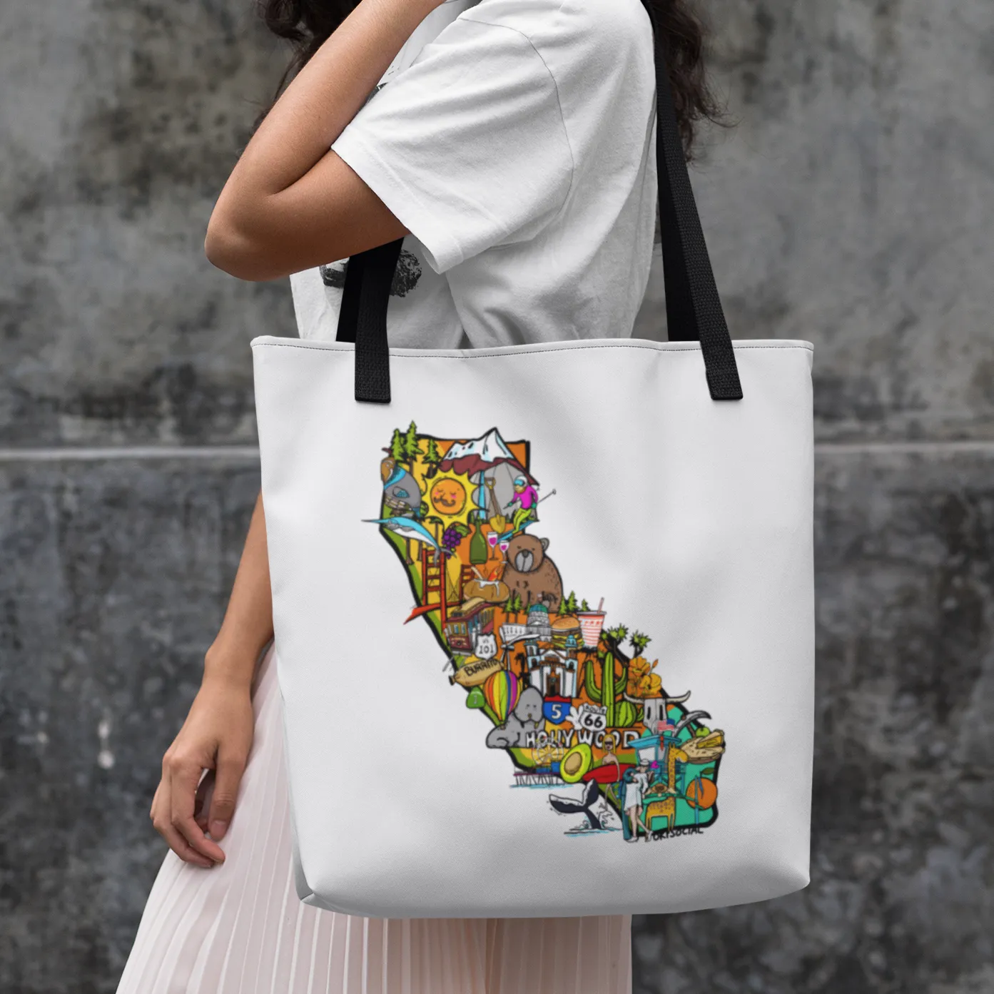California The Beautiful Large Tote