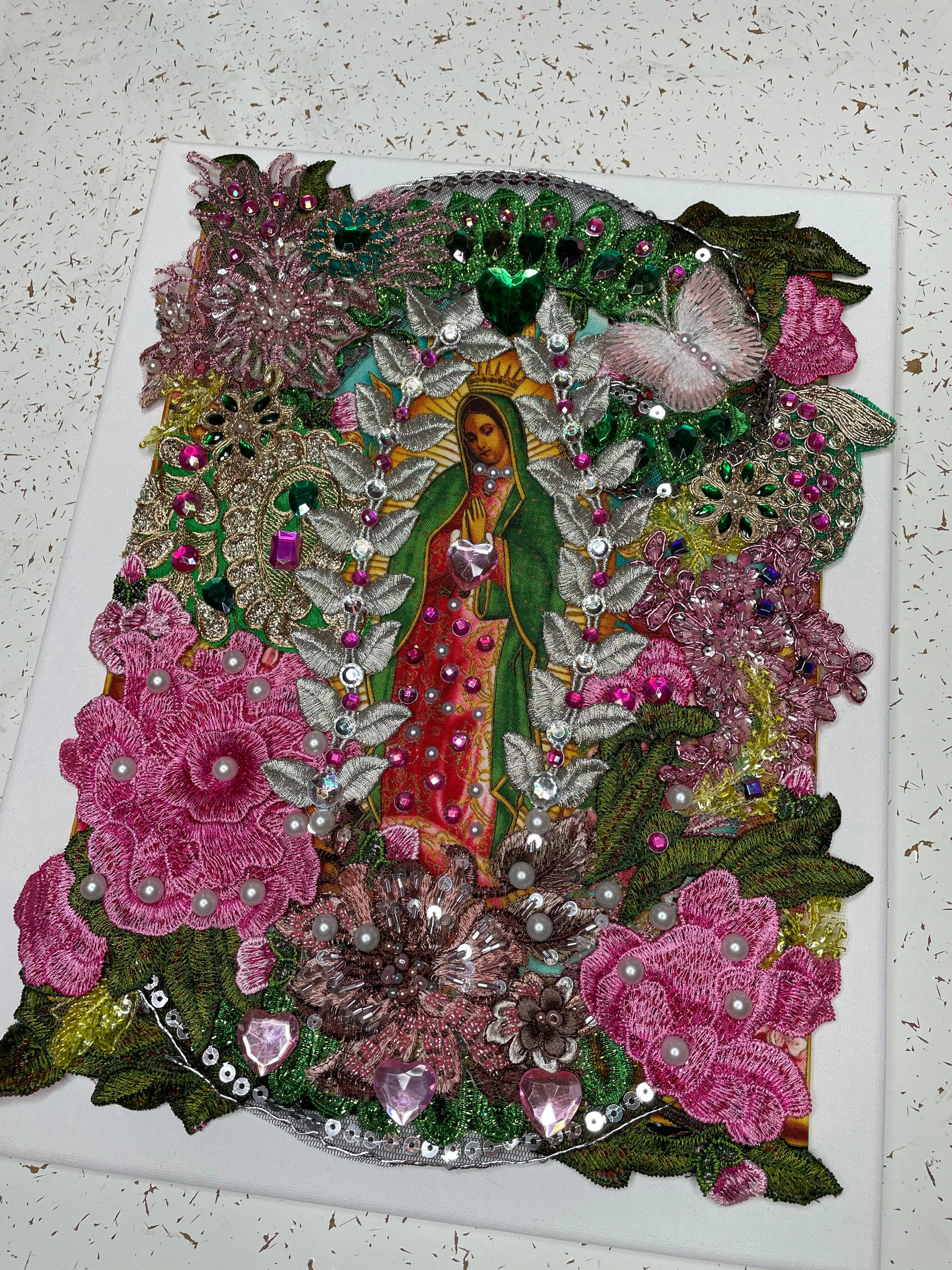 CANVAS Guadalupana in green