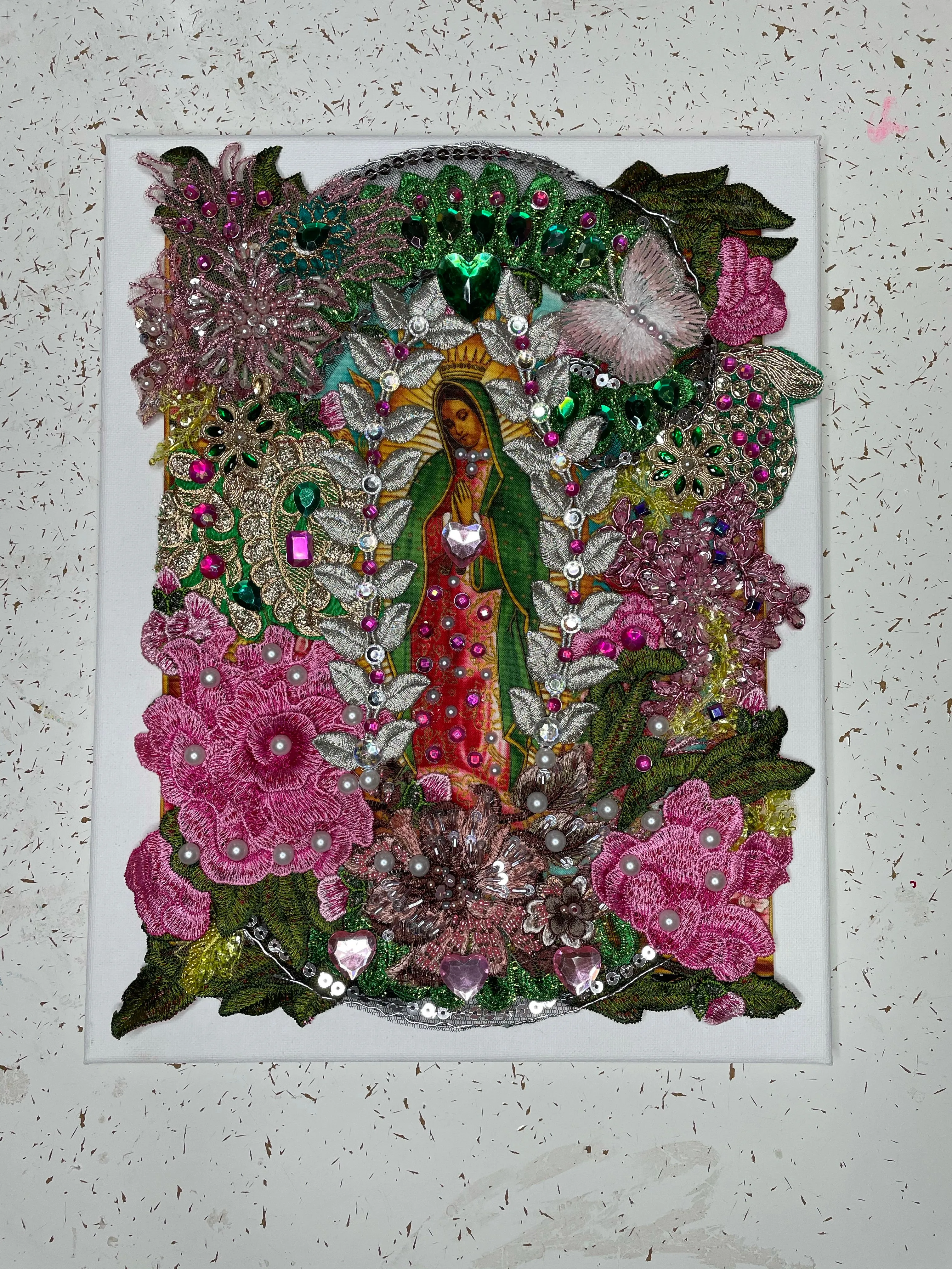 CANVAS Guadalupana in green