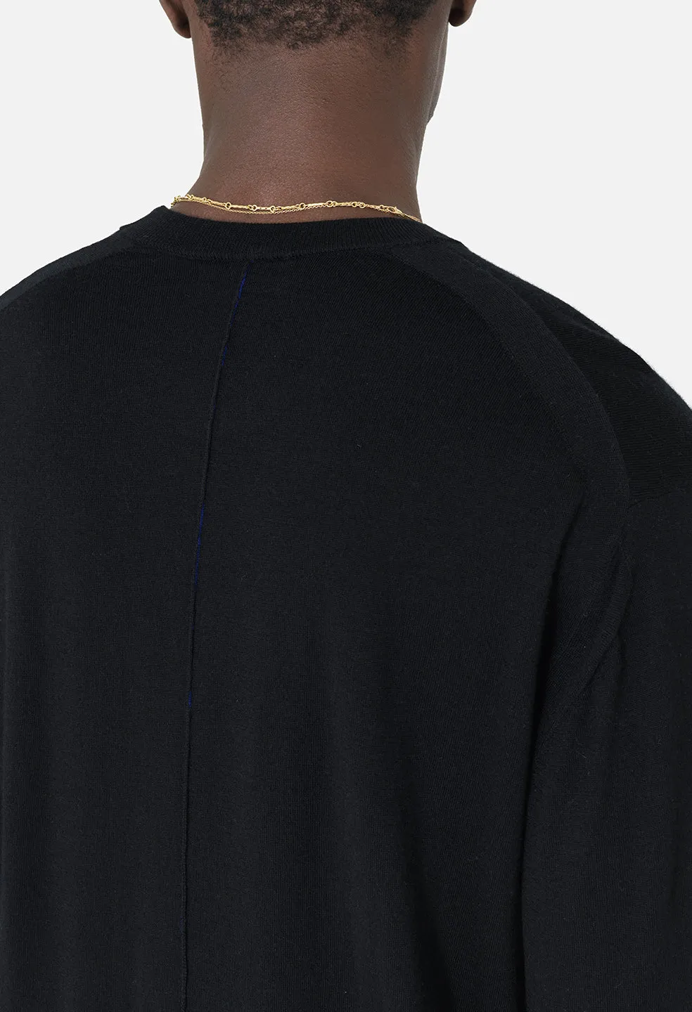 Cashmere Wool Blend Crew / Black