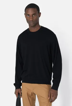 Cashmere Wool Blend Crew / Black