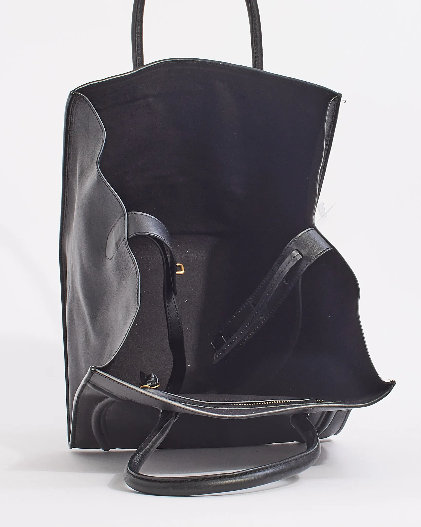 Celine Black Leather Phantom Luggage Medium Tote Bag