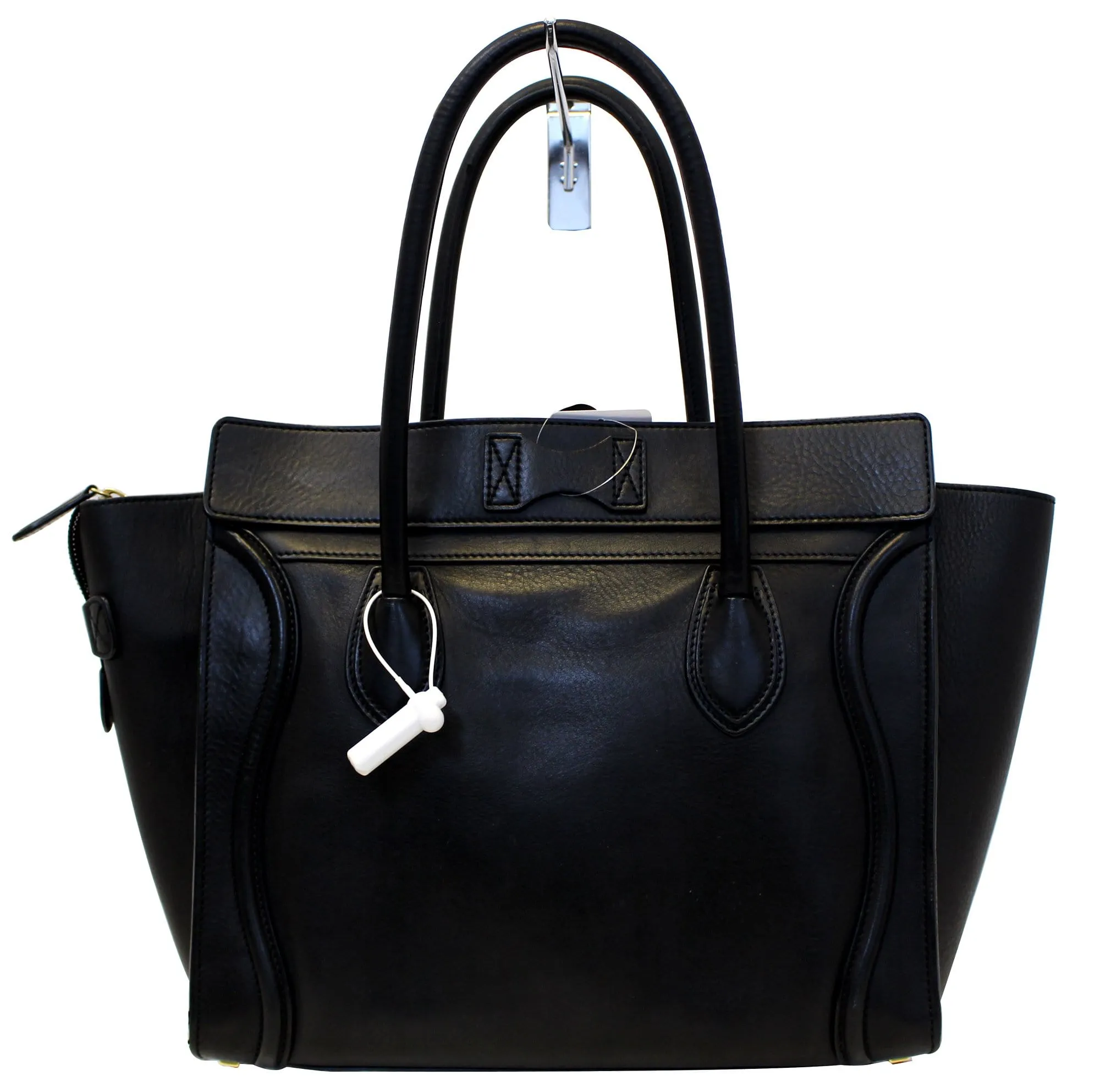 CELINE Medium Phantom Luggage Calfskin Leather Tote Bag Black