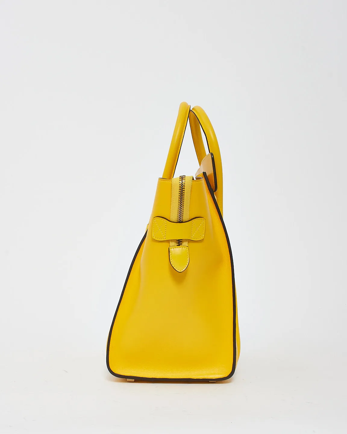 Celine Yellow Leather Mini Luggage Tote