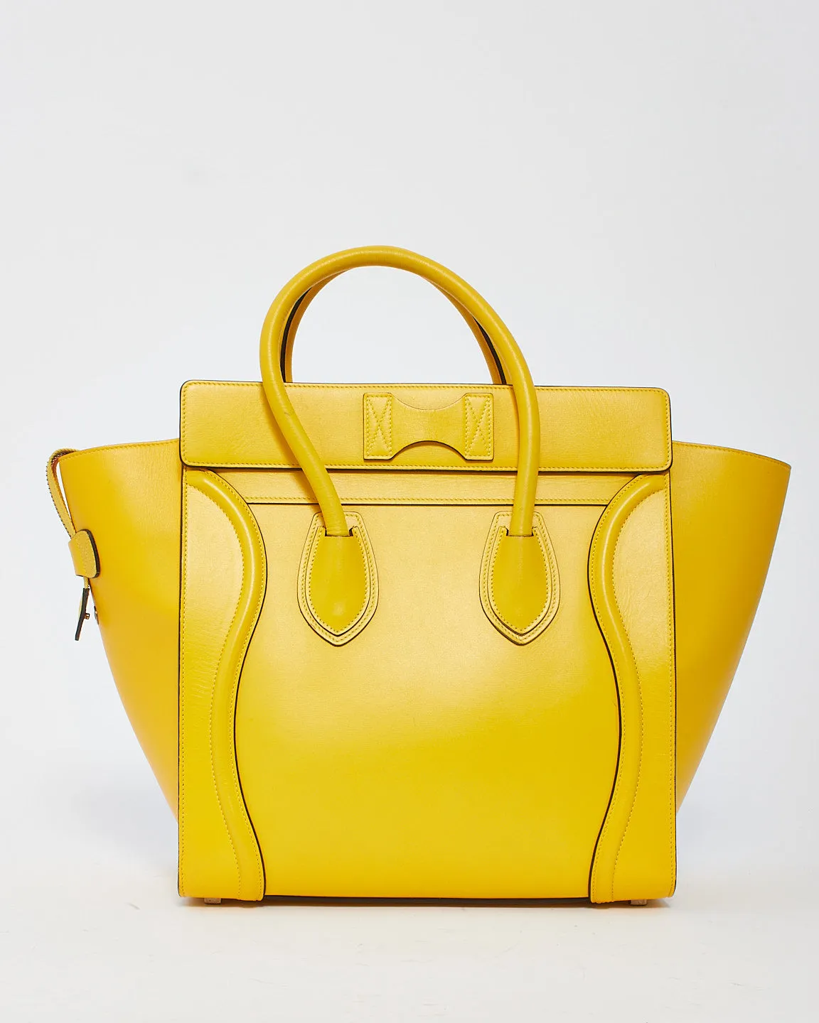 Celine Yellow Leather Mini Luggage Tote