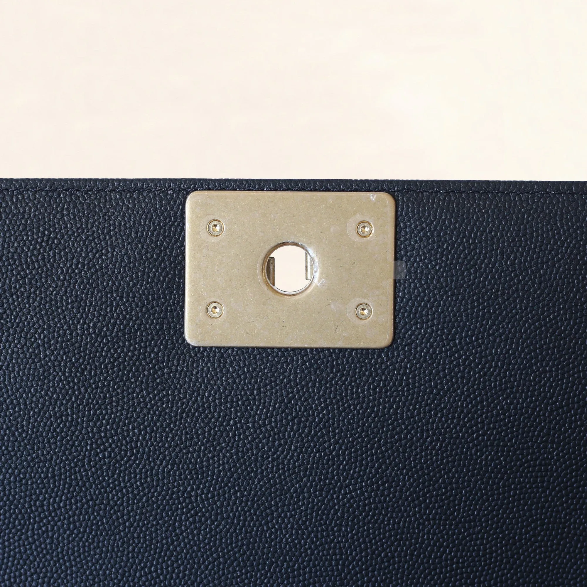 Chanel | Caviar Boy Bag with Aged Gold Hardware | Old Medium