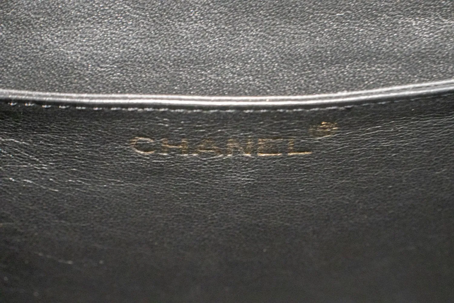CHANEL Caviar Handbag Top Handle Bag Kelly Black Flap Leather Gold n39