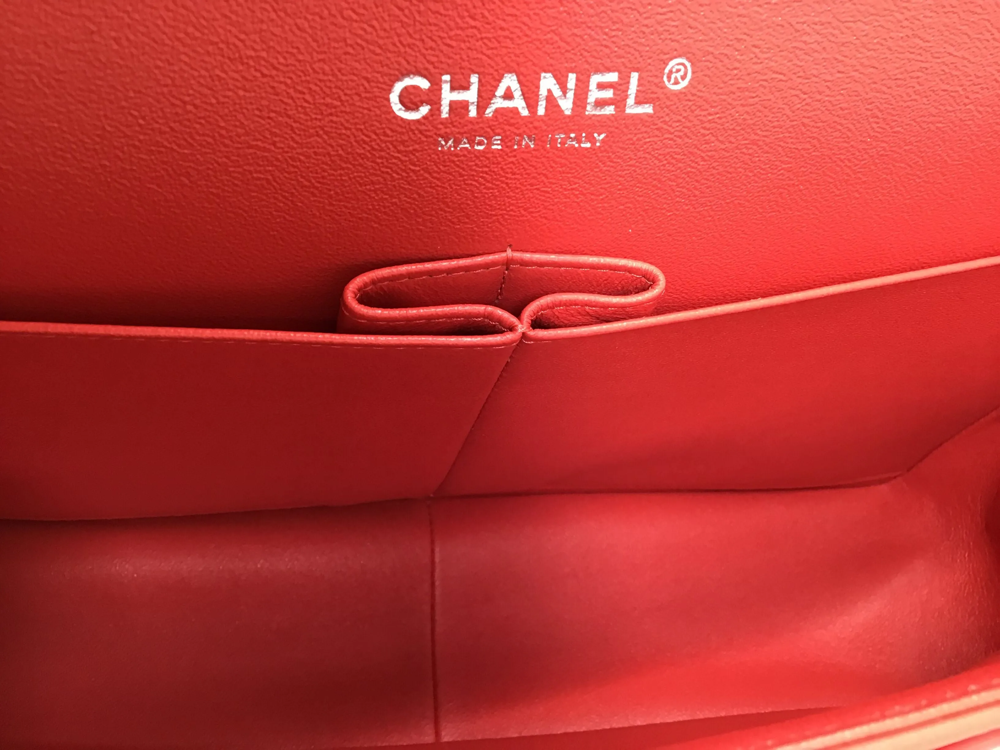 Chanel Coral/Silver NWB! '16C LG Patent Quilted Double Flap Bag