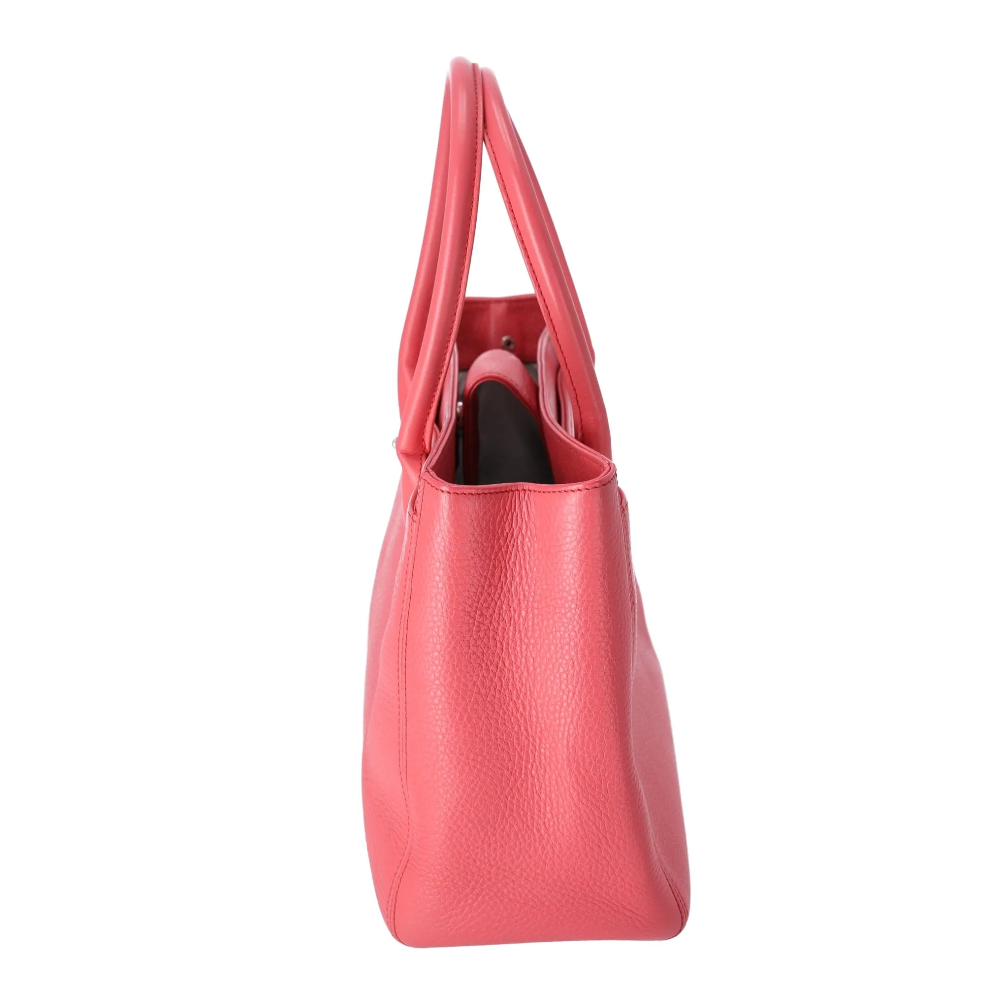 CHANEL Executive Tote Line Tote Bag Pink Grained Calf Leather