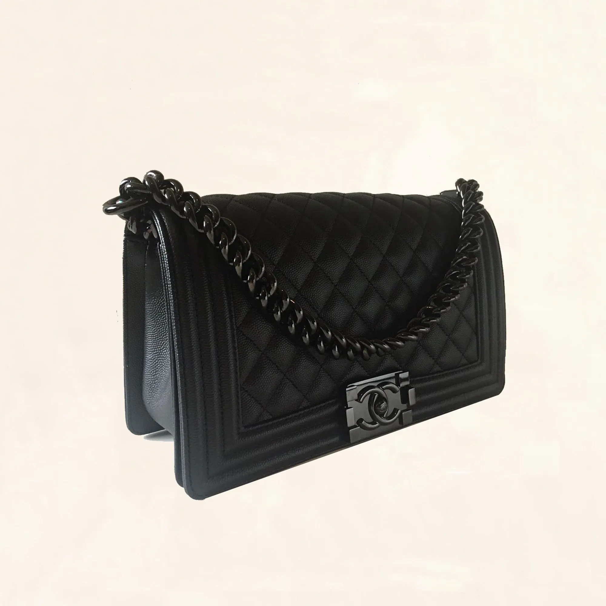 Chanel | Iridescent Caviar So Black Boy Bag | Old Medium