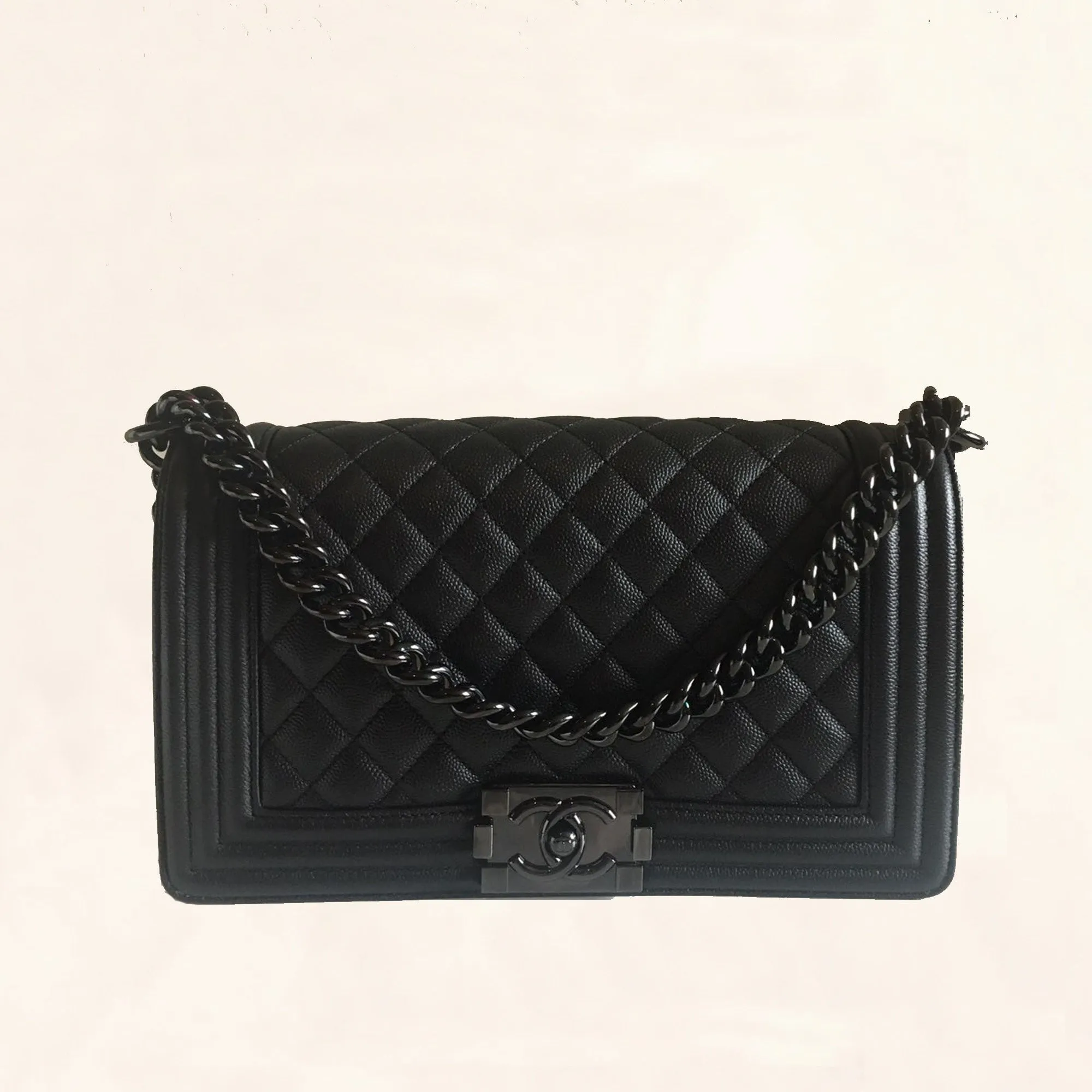 Chanel | Iridescent Caviar So Black Boy Bag | Old Medium